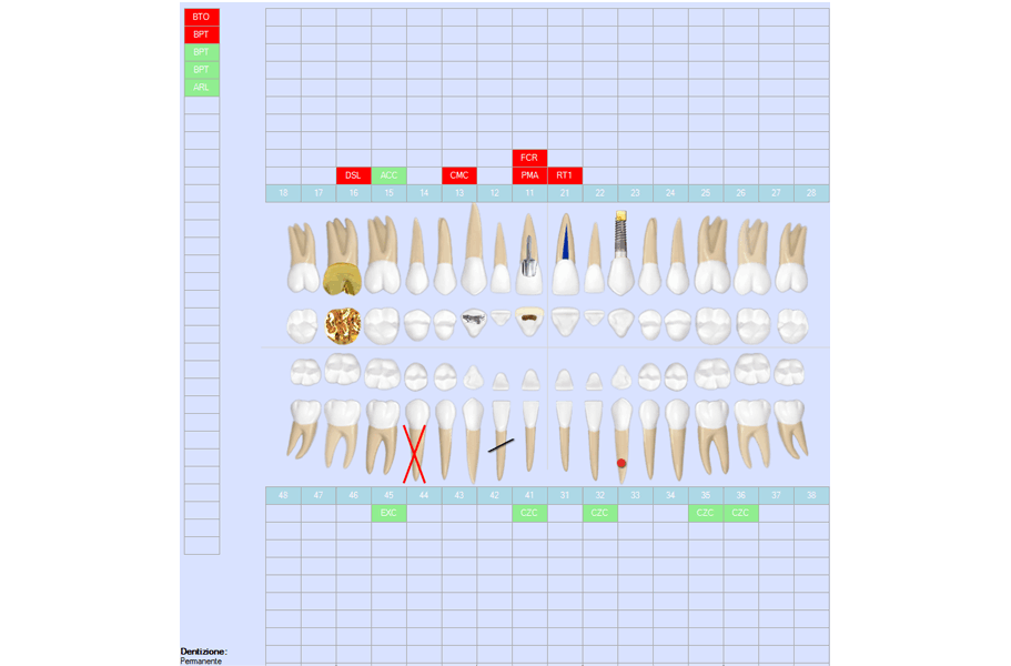 Pannello dentale grafico
